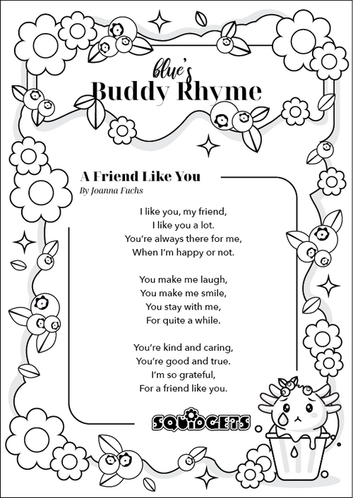 Blue's Buddy Rhyme (B&W)